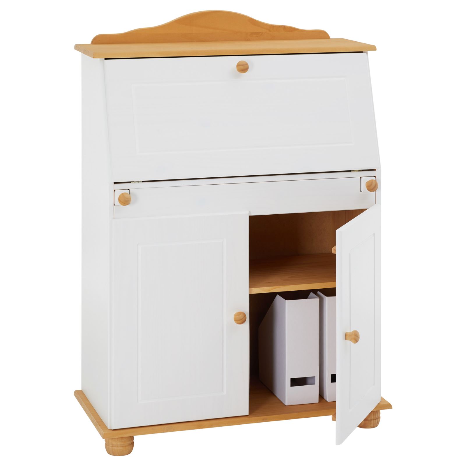 Escrivaninha Mesa Madeira Secretária Escritório 2 Portas Branco Madeirado David