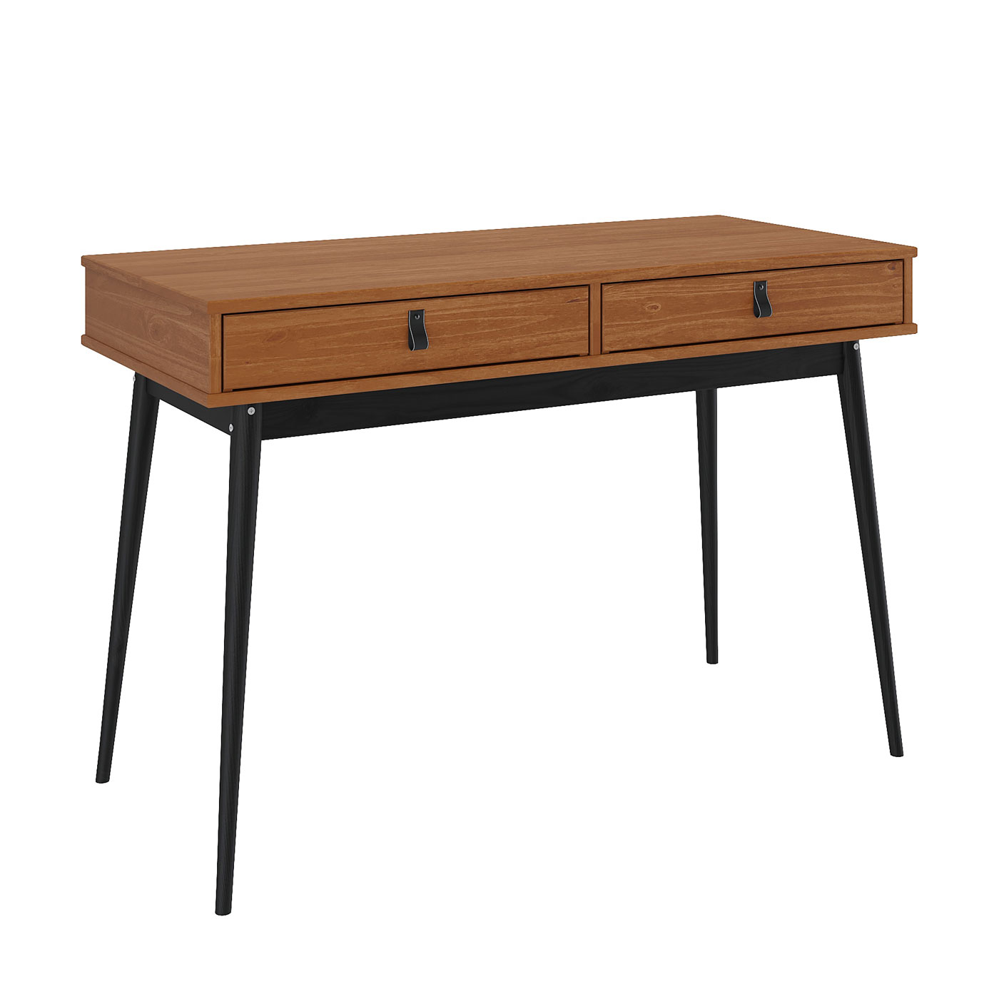 Escrivaninha Retro Preto Castanho Madeira Maciça Wanda