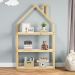 Estante Multiuso Quarto Infantil 3 Prateleiras Montessori Natural Branco Lenise