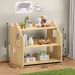 Estante Porta Livros Infantil de Madeira Brinquedos Yasmin Natural