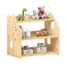 Estante Porta Livros Infantil de Madeira Brinquedos Yasmin Natural