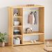 Guarda Roupa Closet Infantil Madeira com Cabideiro e 4 Nichos Rafael Natural