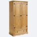 Guarda Roupa Madeira 2 Portas 1 Gaveta Armário Rustico