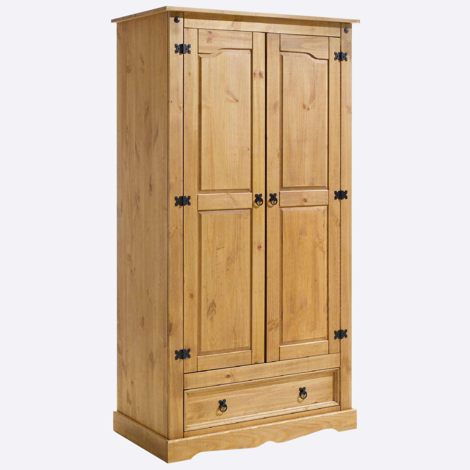 Guarda Roupa Madeira 2 Portas 1 Gaveta Armário Rustico
