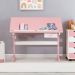 Mesa Desenho Infantil Menina Madeira Regulável Flexi Branco Rosa