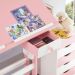 Mesa Desenho Infantil Menina Madeira Regulável Flexi Branco Rosa