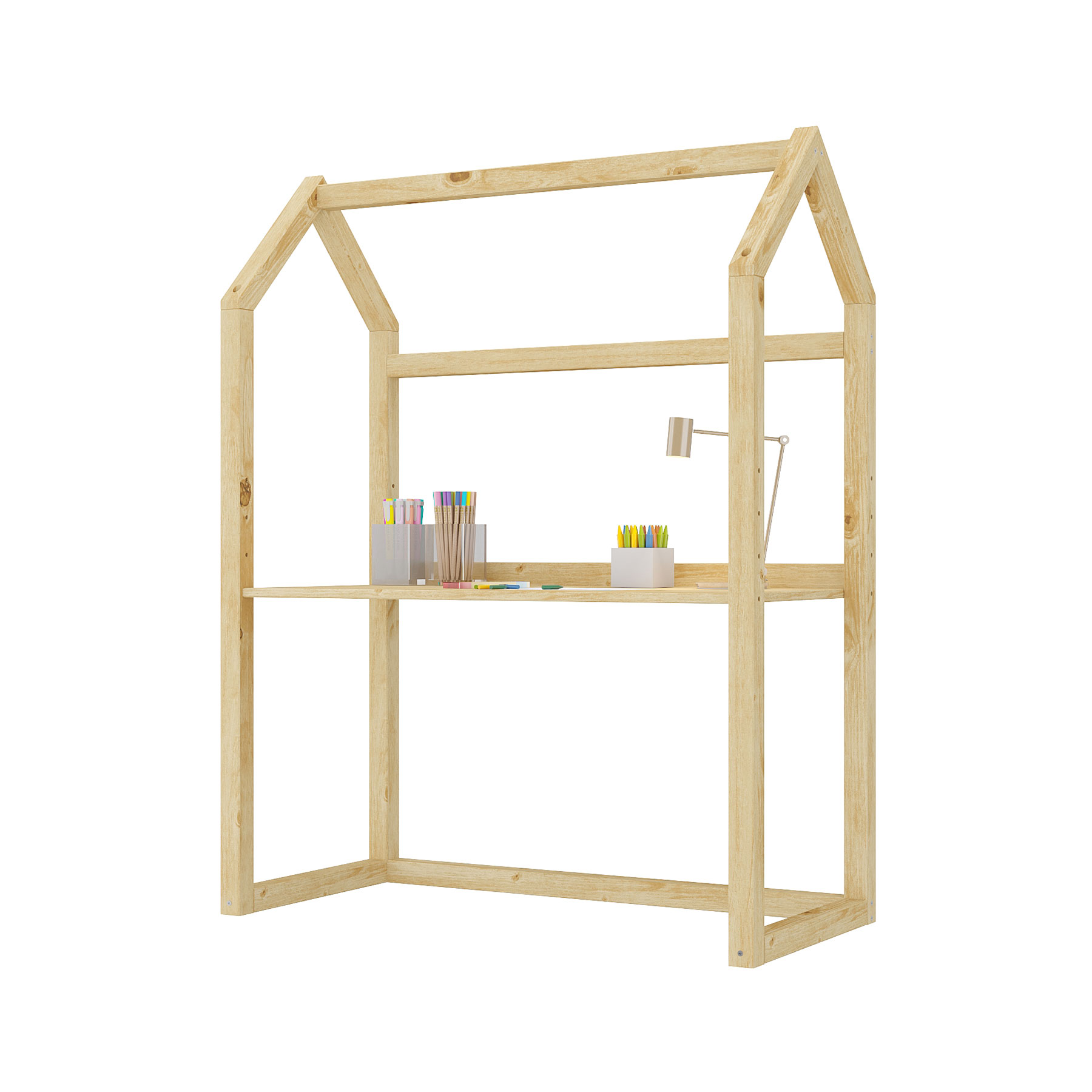 Mesa Desenho Infantil Montessori Com Regulagem Madeira Natural Tina