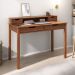 Mesa Escritório Compacta 1 Nicho 4 Gav Retrô Home Office Madeira Castanho Verniz Raul