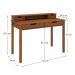 Mesa Escritório Compacta 1 Nicho 4 Gav Retrô Home Office Madeira Castanho Verniz Raul
