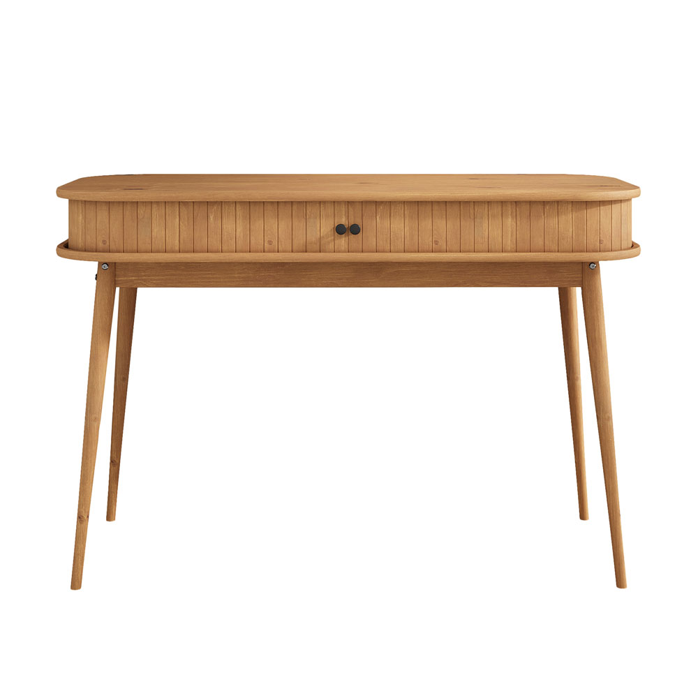 Mesa Escritório Madeira Escrivaninha Compacta Jari Moderna Rolltop Freijó