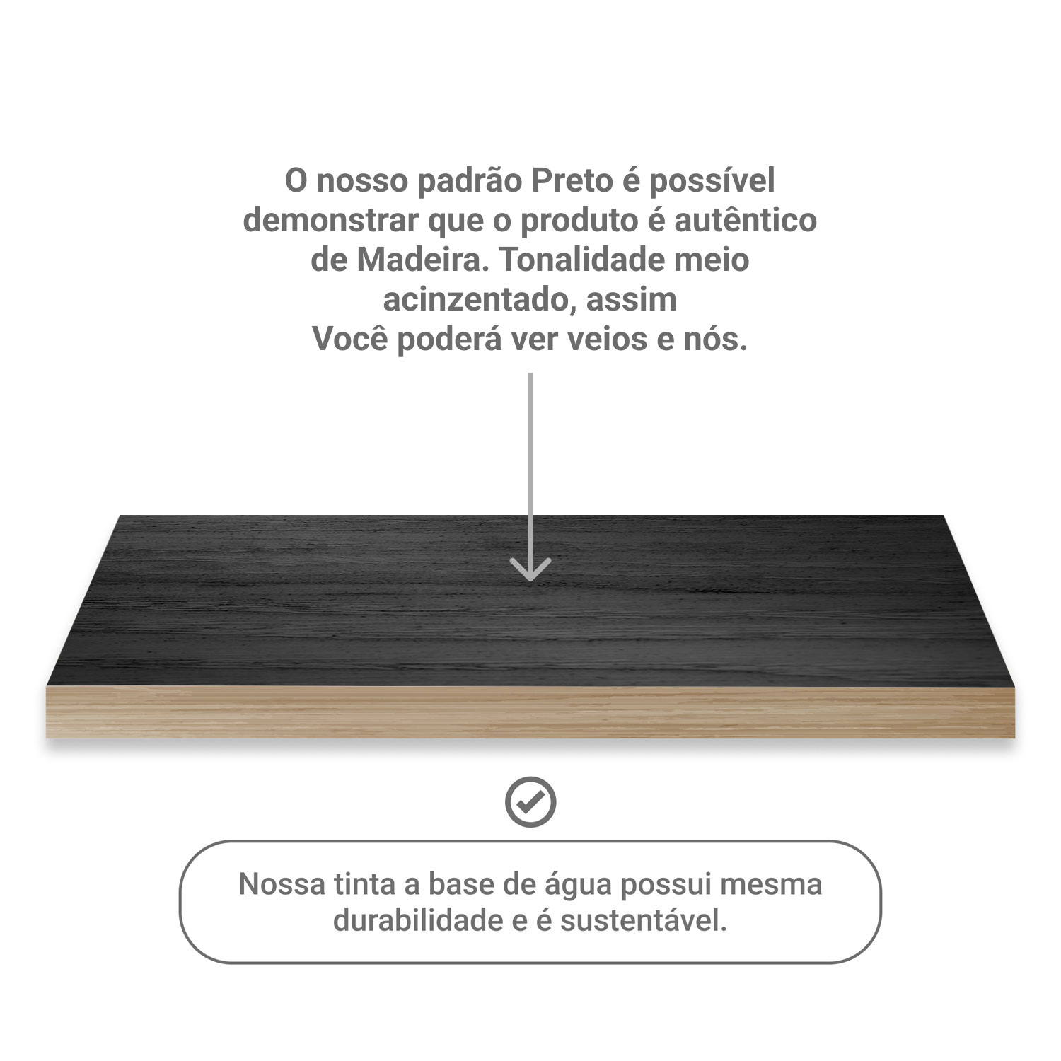 Mesa Escritório Preto Madeirado Retro 2 Gavetas 1 Nicho Stefano