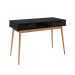Mesa Escritório Preto Madeirado Retro 2 Gavetas 1 Nicho Stefano