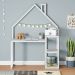 Mesa Escrivaninha Branco Infantil Madeira Montessori 3 Prateleiras Nivia