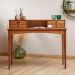 Mesa Escrivaninha Retro Madeira 4 Gavetas 1 Nicho Milano Castanho