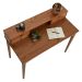 Mesa Escrivaninha Retro Madeira 4 Gavetas 1 Nicho Milano Castanho