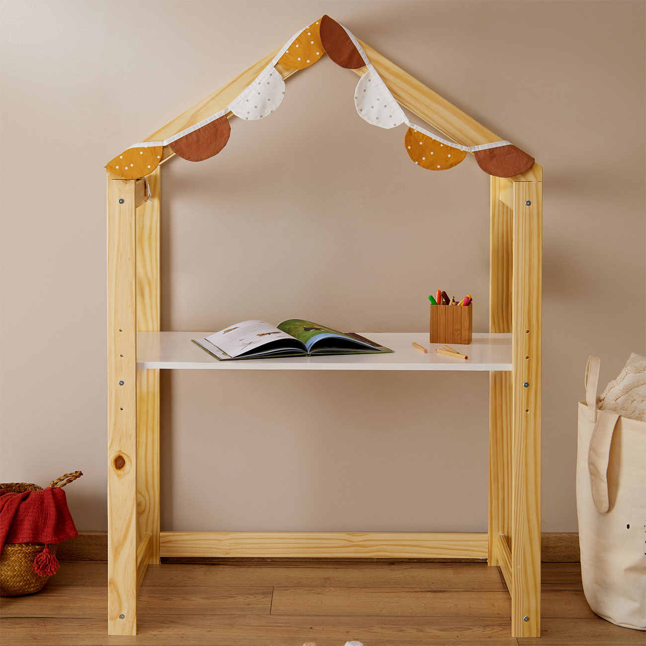 Mesa Infantil Escrivaninha Desenho Madeira Montessoriana Regulável Cabana Lia