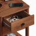 Mesa de Cabeceira 2 gavetas Madeira Apoana Castanho Corrediças Telescópicas