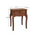 Mesa de Cabeceira Classica Pés Cabriolet 1 Gaveta  Castanho Leone