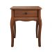 Mesa de Cabeceira Classica Pés Cabriolet 1 Gaveta  Castanho Leone
