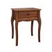 Mesa de Cabeceira Classica Pés Cabriolet 1 Gaveta  Castanho Leone