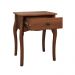 Mesa de Cabeceira Classica Pés Cabriolet 1 Gaveta  Castanho Leone