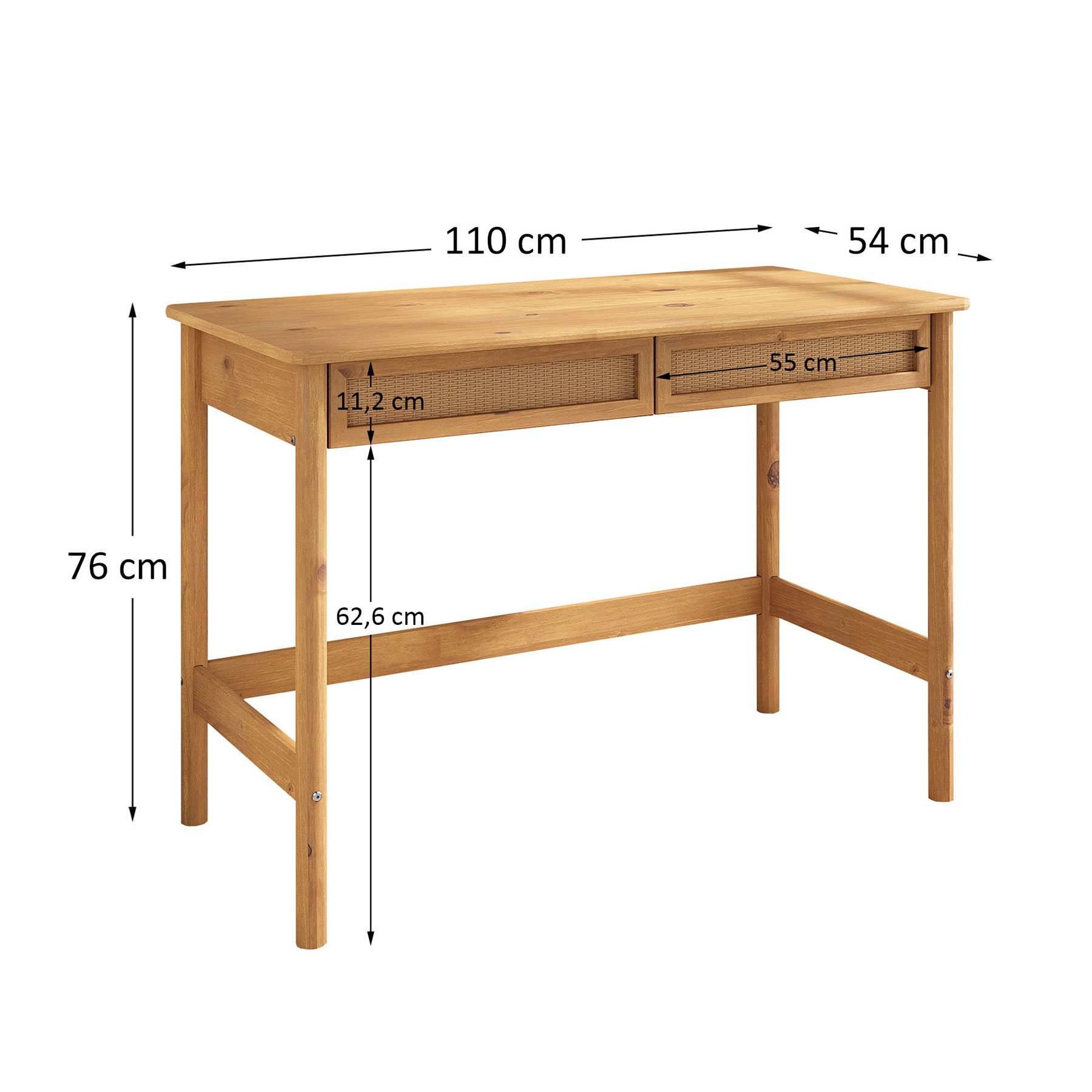 Mesa de Trabalho Minimalista Contemporânea Madeira Rattan Para Estudo Freijó Rodrigo