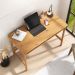 Mesa de Trabalho Minimalista Contemporânea Madeira Rattan Para Estudo Freijó Rodrigo