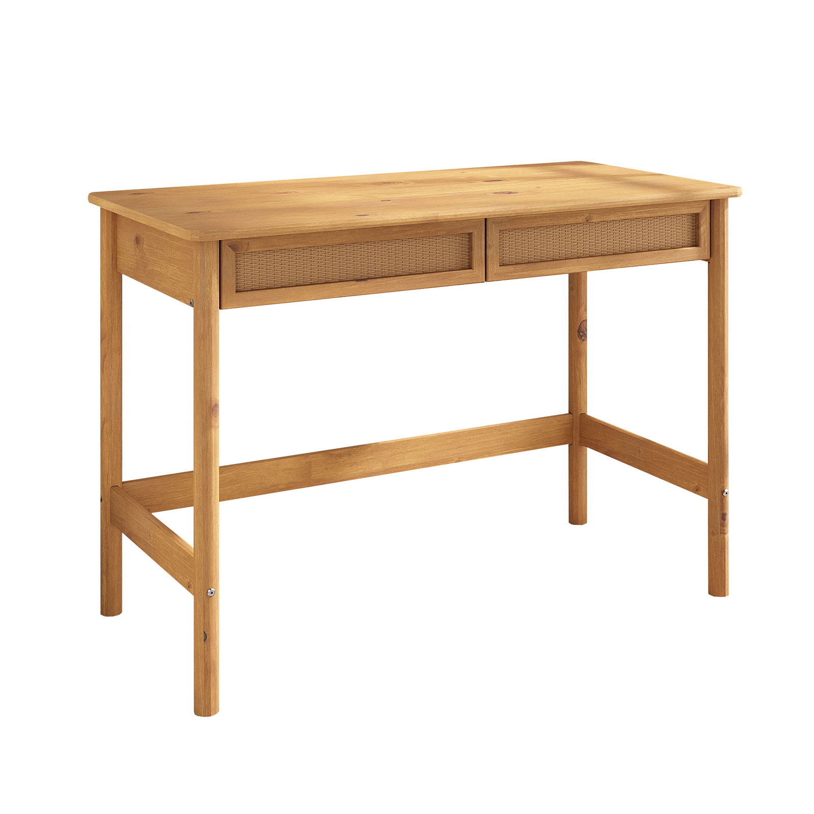 Mesa de Trabalho Minimalista Contemporânea Madeira Rattan Para Estudo Freijó Rodrigo