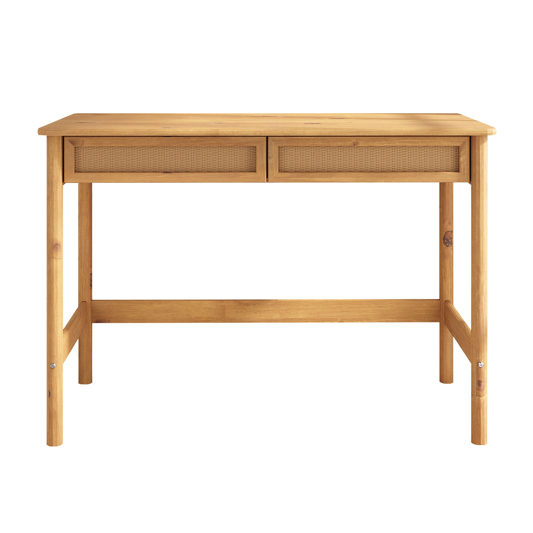 Mesa de Trabalho Minimalista Contemporânea Madeira Rattan Para Estudo Freijó Rodrigo