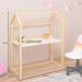 Mesinha Infantil Escrivaninha Desenho Madeira Montessori Regulável Tina Natural Branco