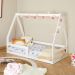 Mini Cama Infantil Branco Madeira Montessori Casinha com estrado Wilma