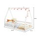 Mini Cama Infantil Branco Madeira Montessori Casinha com estrado Wilma