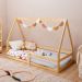 Mini Cama Infantil Montessoriana Casinha de madeira com estrado Wilma Natural