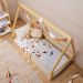 Mini Cama Infantil Montessoriana Casinha de madeira com estrado Wilma Natural