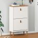 Sapateira Compacta Vertical 2 Portas Madeira 12 Pares Branco Freijó Mikka