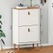 Sapateira Compacta Vertical 2 Portas Madeira 12 Pares Branco Freijó Mikka