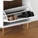 Sapateira Compacta Vertical 2 Portas Madeira 12 Pares Branco Freijó Mikka