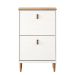 Sapateira Compacta Vertical 2 Portas Madeira 12 Pares Branco Freijó Mikka