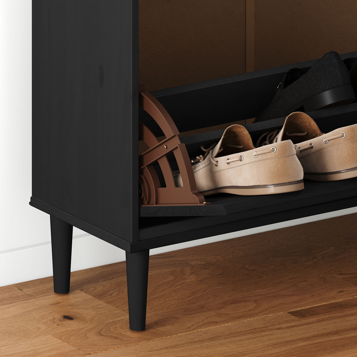 Sapateira Organizadora 2 Basculantes Vertical Preto 16 Pares Mikka