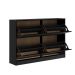 Sapateira Preta Horizontal Basculante Madeira 24 Pares Basil