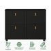 Sapateira Preta Madeira Horizontal Organizadora 4 Portas Mikka