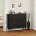 Sapateira Preta Madeira Horizontal Organizadora 4 Portas Mikka