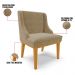Cadeira Estofada para Sala de Jantar Base Fixa de Madeira Castanho Lia Suede Marrom RT - Ibiza