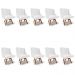 Kit 10 Cadeiras Estofadas Base Giratória de Madeira Lia Sintético Premium Branco - Ibiza