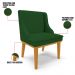 Kit 10 Cadeiras Estofadas para Sala de Jantar Base Fixa de Madeira Castanho Lia Veludo Verde - Ibiza