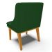Kit 10 Cadeiras Estofadas para Sala de Jantar Base Fixa de Madeira Castanho Lia Veludo Verde - Ibiza