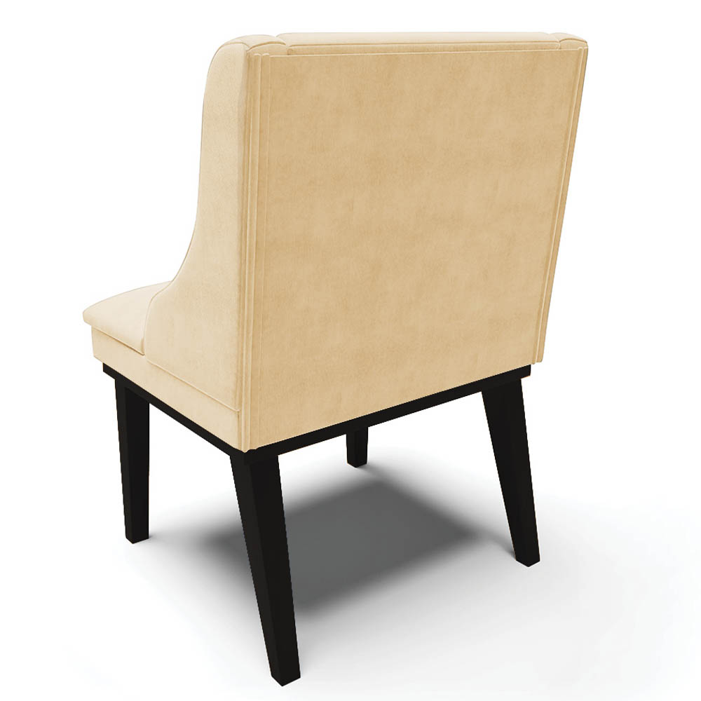 Kit 10 Cadeiras Estofadas para Sala de Jantar Base Fixa de Madeira Preto Lia Suede Bege - Ibiza