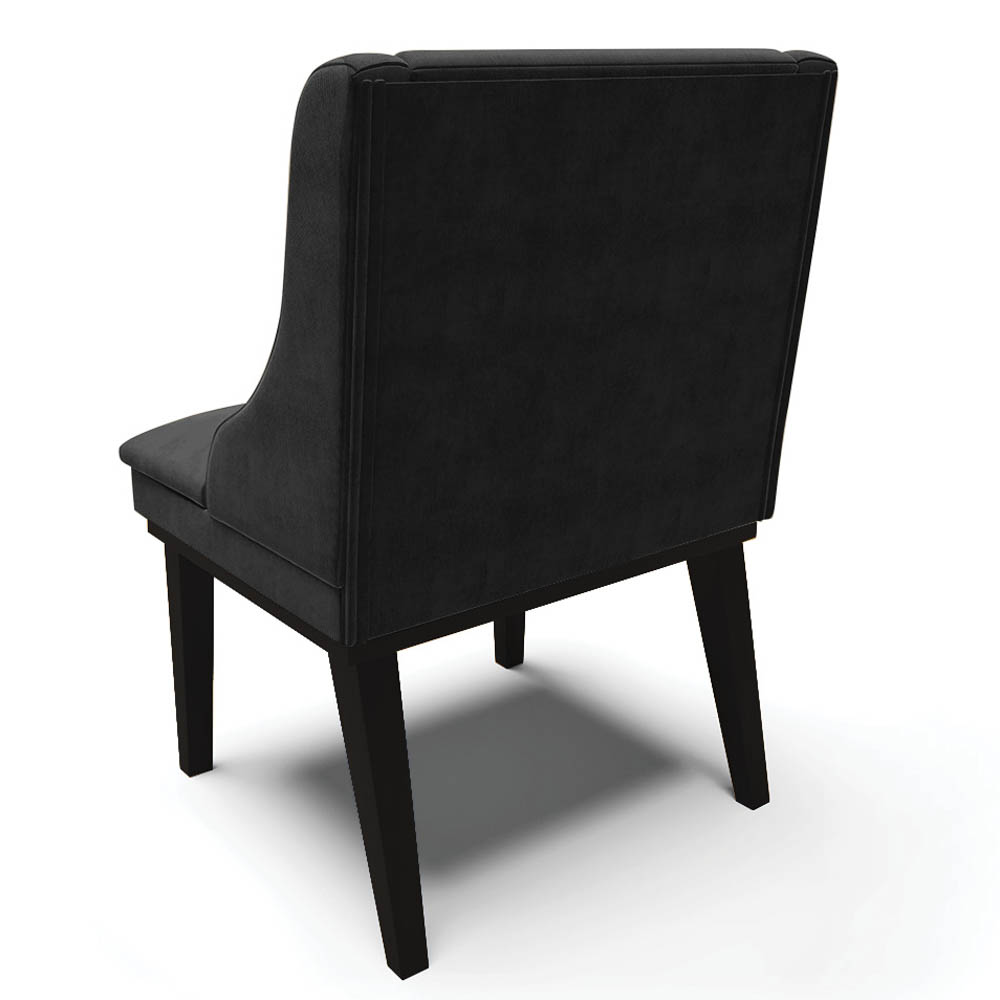Kit 10 Cadeiras Estofadas para Sala de Jantar Base Fixa de Madeira Preto Lia Suede Preto - Ibiza