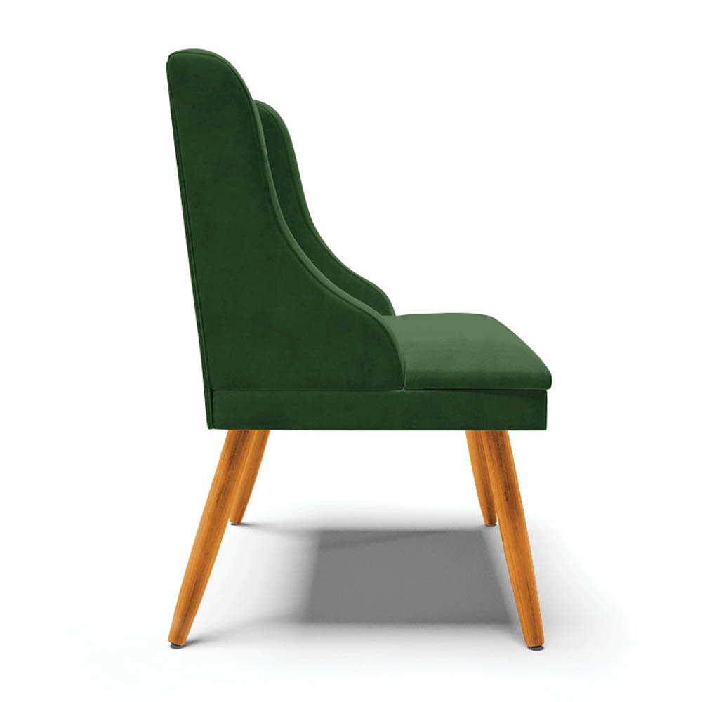 Kit 10 Cadeiras Estofadas para Sala de Jantar Pés Palito Lia Suede Verde - Ibiza