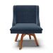 Kit 2 Cadeiras Estofadas Base Giratória de Madeira Lia Suede Azul Marinho - Ibiza